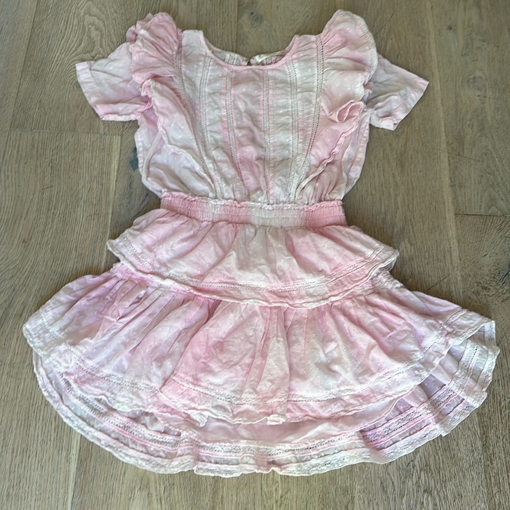 LoveShackFancy Natasha Mini Dress size xs in peony pink